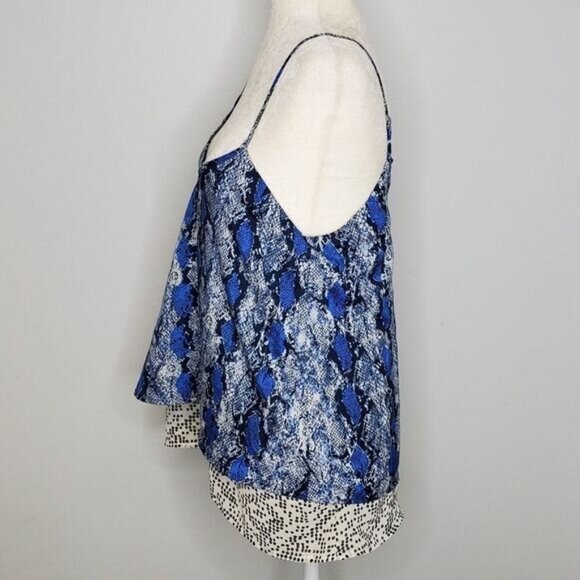 BAR III tank top blue snakeskin print spaghetti strap M - Picture 3 of 7